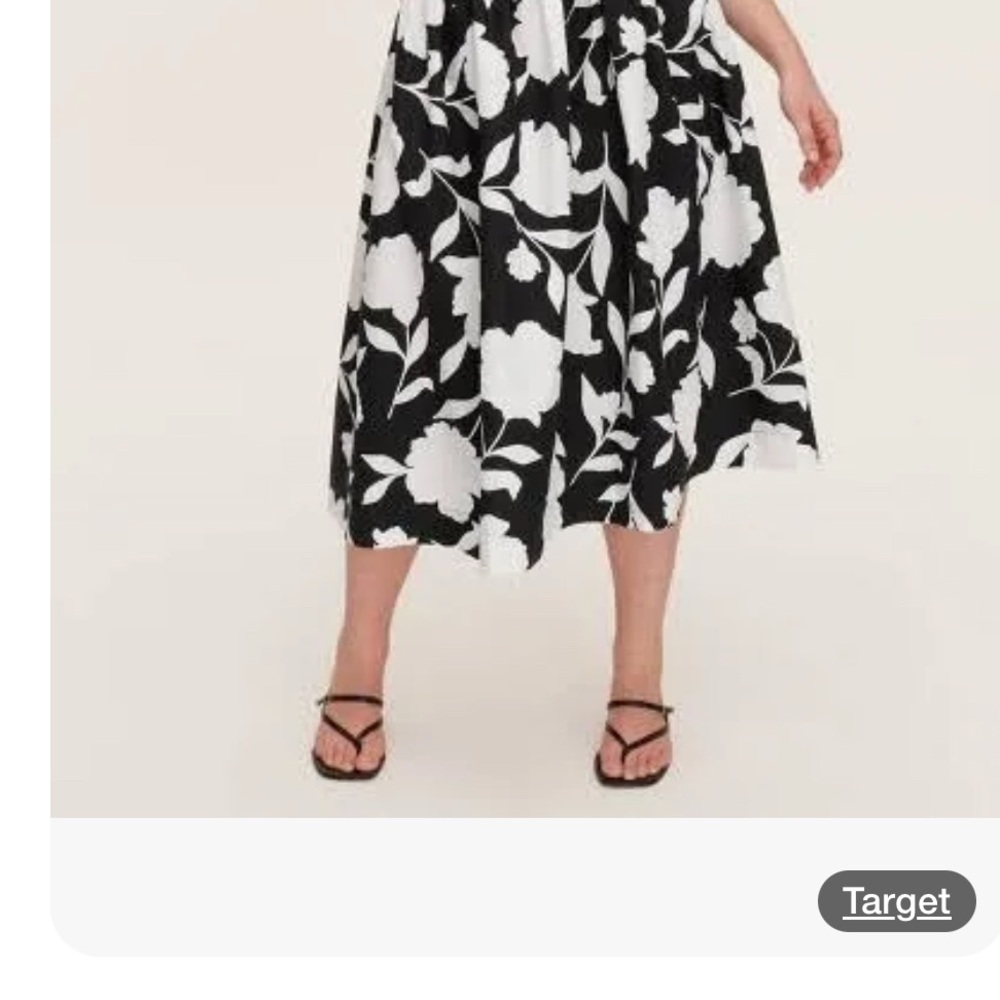 Kate Spade X Target Women's Black and Cream Classic Rose Floral Skirt NWT
